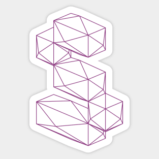 Isometric letter S wire frame Sticker